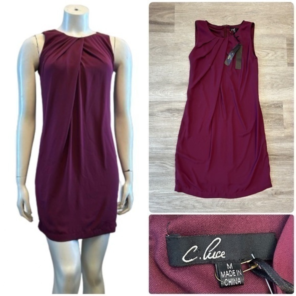 C. Luce NWT Burgundy Sleeveless Sheath Mini Dress